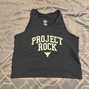 Under Armour Black Project Rock Kids Crop Tank Top